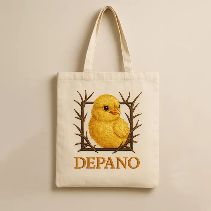 Depano – Civciv Nakışlı Bez Çanta